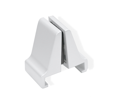 White Color Glass Panel Clamp for 1/4-Inch-Thick Glass. Works on top ...